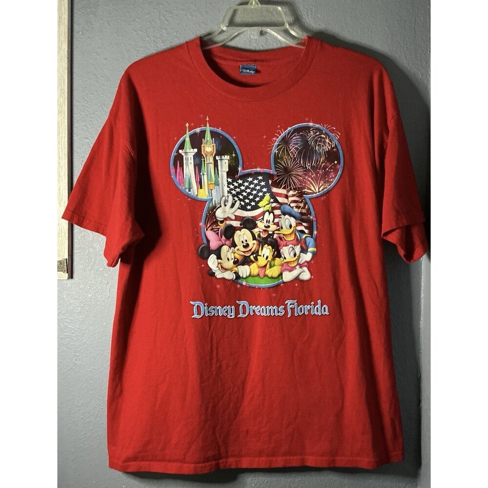 Vintage Disney Mickey Mouse USA T-Shirt Adult Size XL Disney World Y2K 2000s